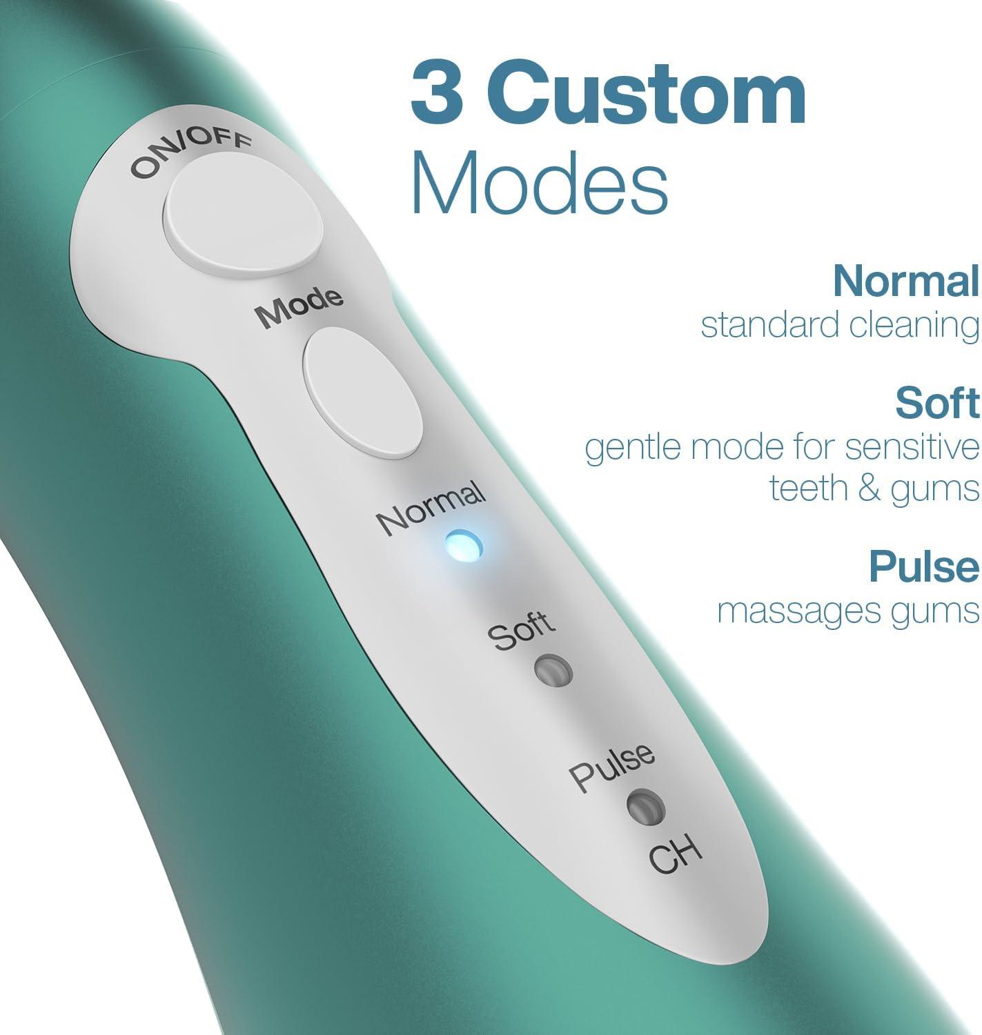 image:imageAquaSonic Aqua Flosser  Cordless Rechargeable Water Flosser for Teeth  Waterproof Portable Oral Irrigator for Dental Cleaning with 5 Jet Tips  Braces Home TravelMint Green Metallic