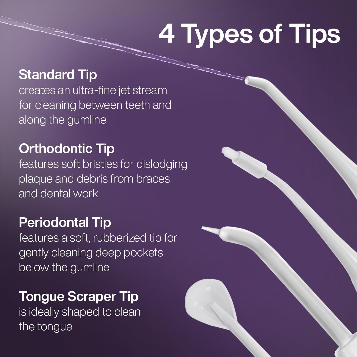 image:imageAquaSonic Aqua Flosser  Cordless Rechargeable Water Flosser for Teeth  Waterproof Portable Oral Irrigator for Dental Cleaning with 5 Jet Tips  Braces Home TravelSatin Purple