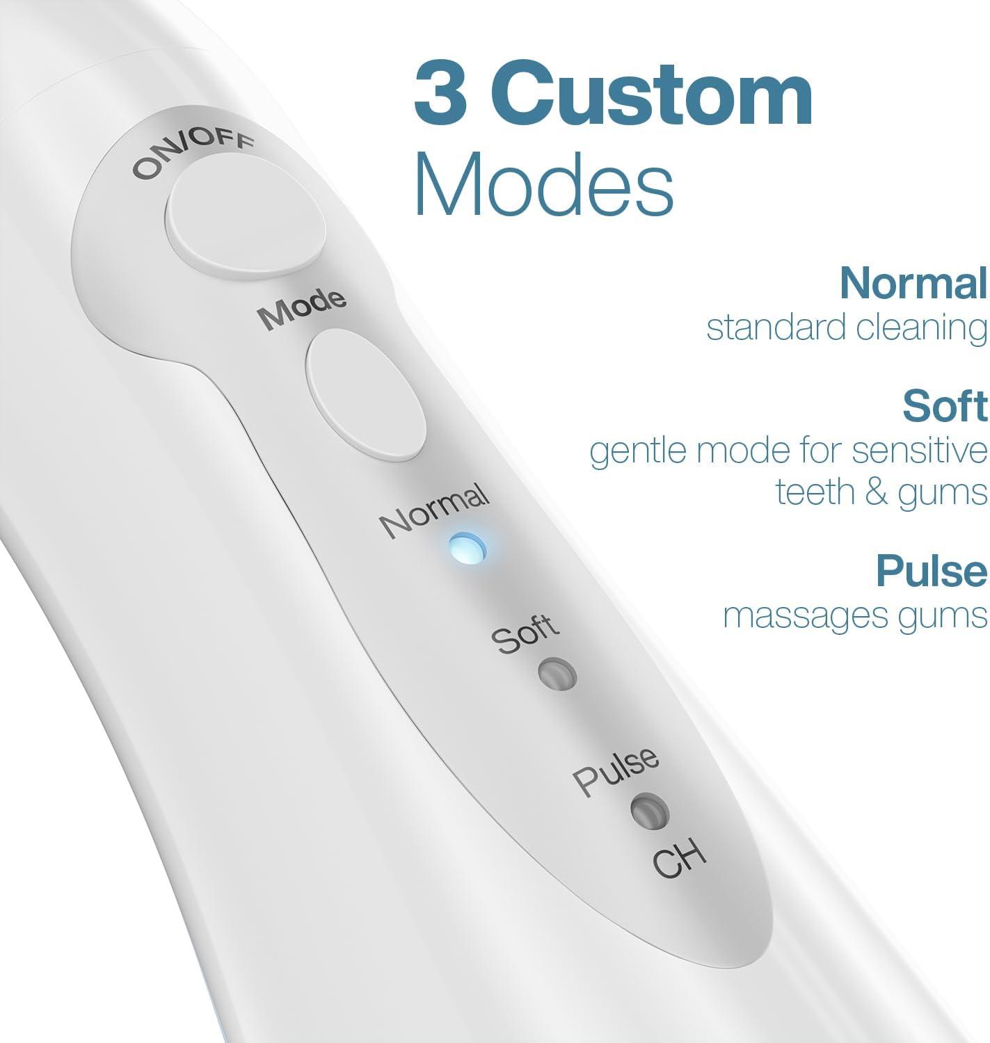 image:imageAquaSonic Aqua Flosser Cordless Rechargeable Water Flosser for Teeth Waterproof Portable Oral Irrigator for Dental Cleaning with 5 Jet Tips Braces Home TravelWhite