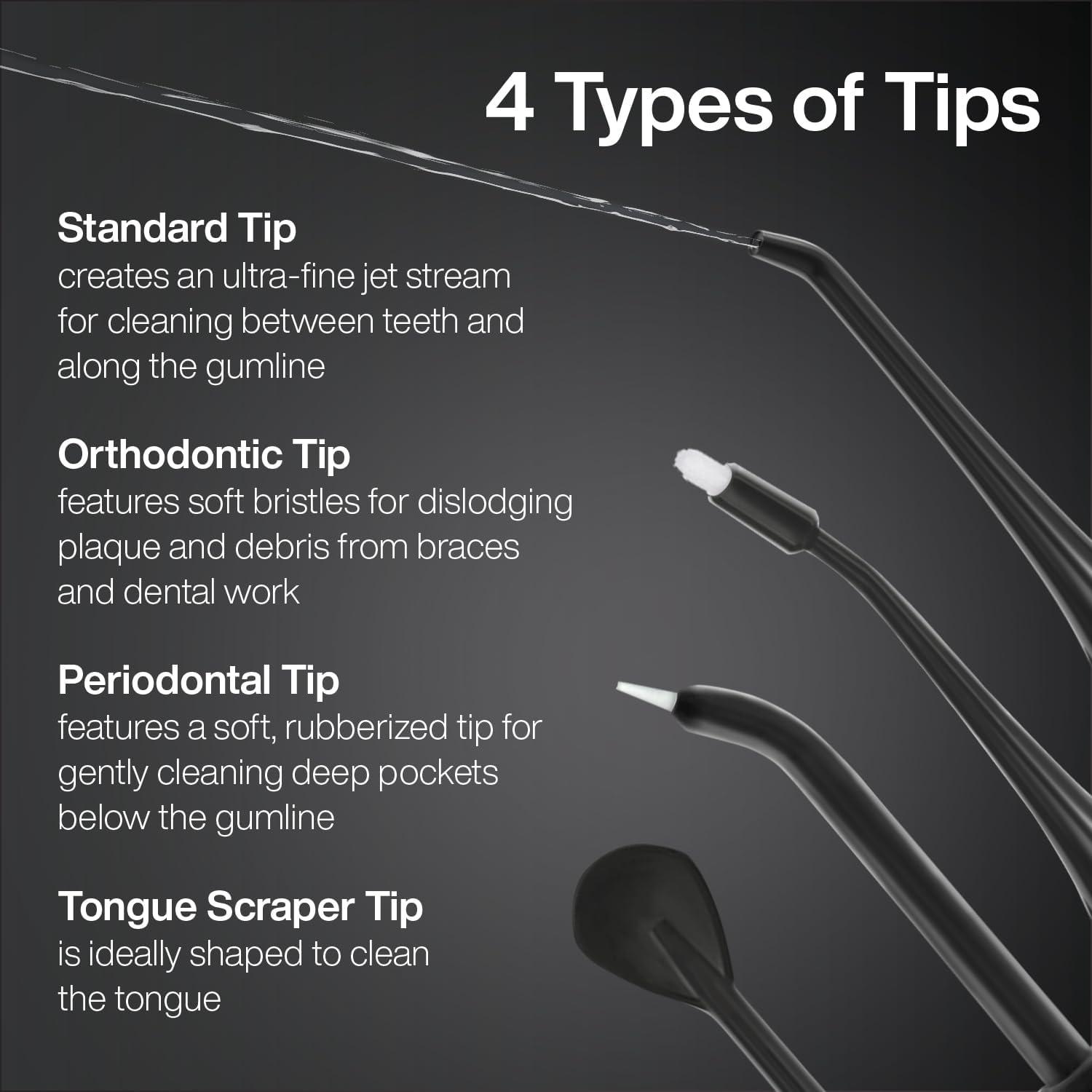 image:imageAquaSonic Aqua Flosser Cordless Rechargeable Water Flosser for Teeth Waterproof Portable Oral Irrigator for Dental Cleaning with 5 Jet Tips Braces Home TravelBlack