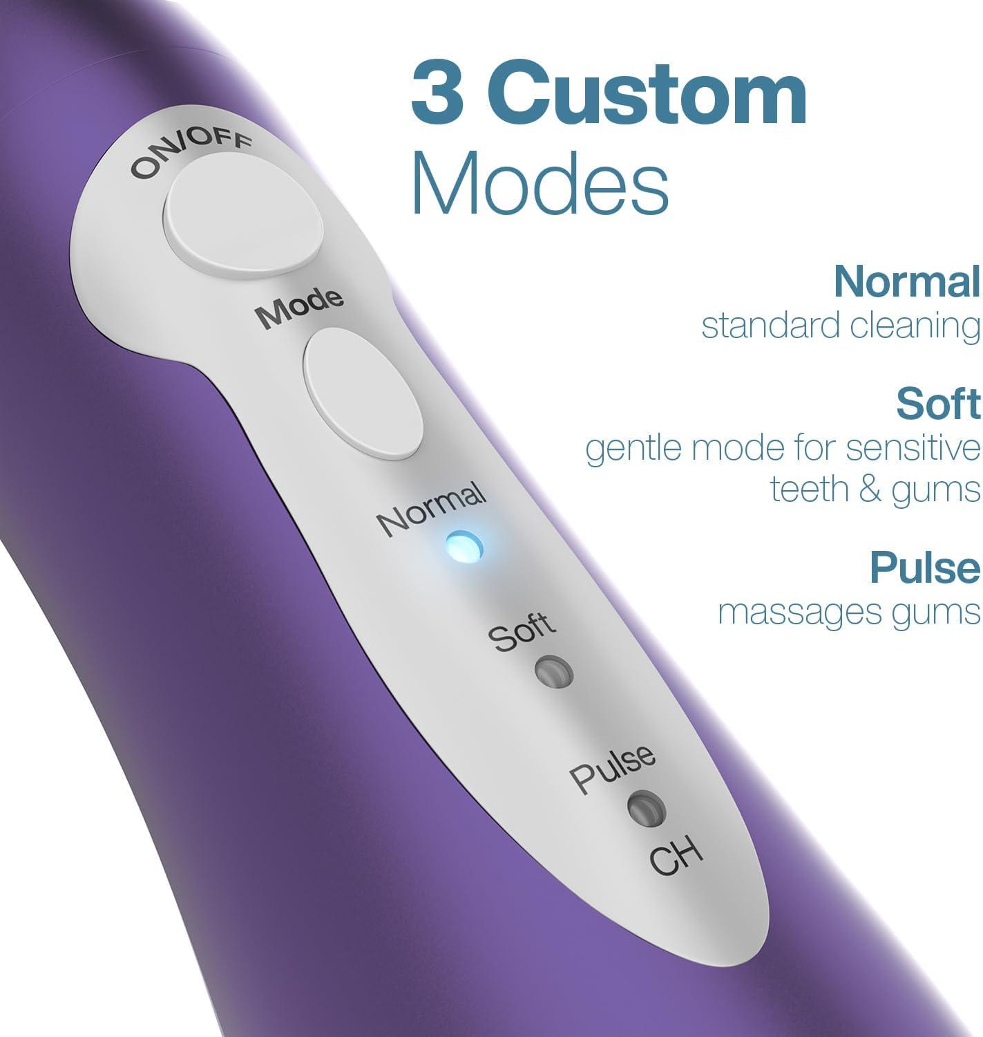 image:imageAquaSonic Aqua Flosser  Cordless Rechargeable Water Flosser for Teeth  Waterproof Portable Oral Irrigator for Dental Cleaning with 5 Jet Tips  Braces Home TravelSatin Purple