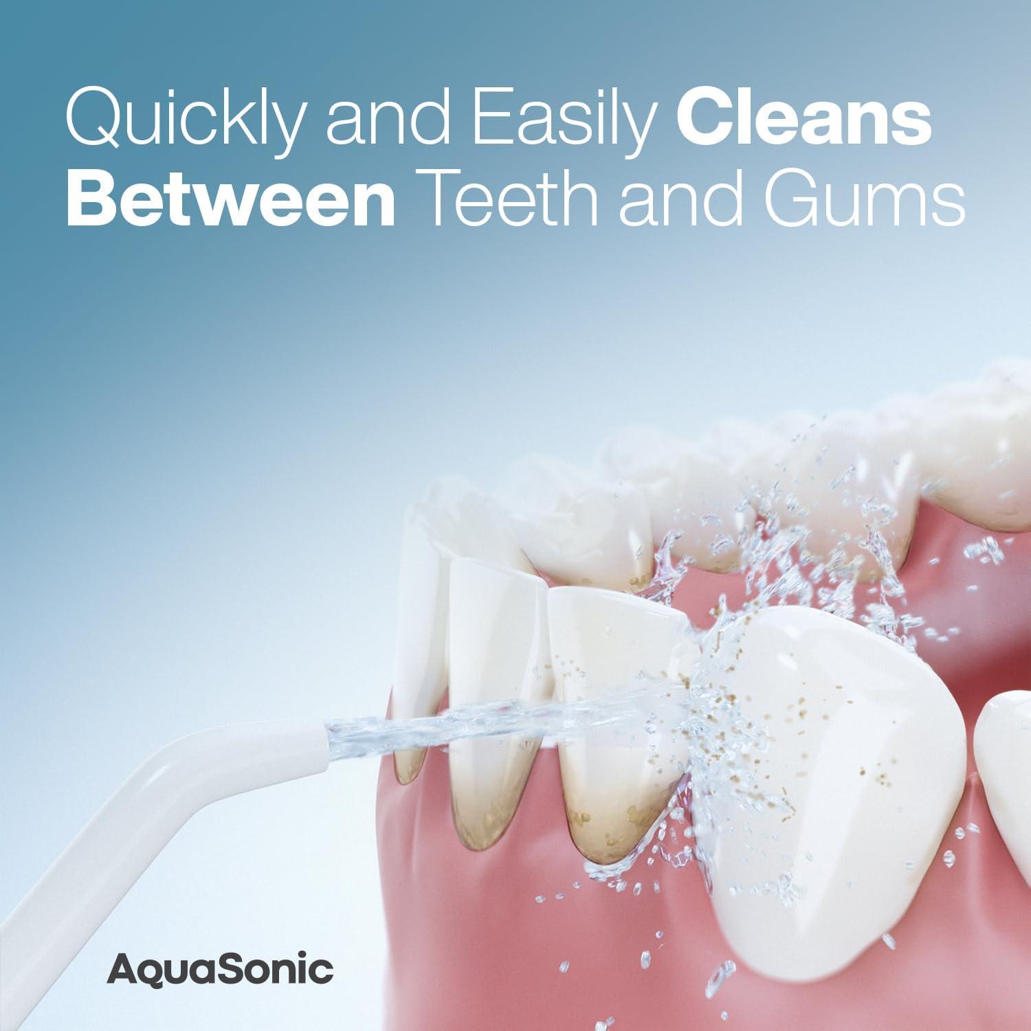 image:imageAquaSonic Aqua Flosser  Cordless Rechargeable Water Flosser for Teeth  Waterproof Portable Oral Irrigator for Dental Cleaning with 5 Jet Tips  Braces Home TravelSatin Purple
