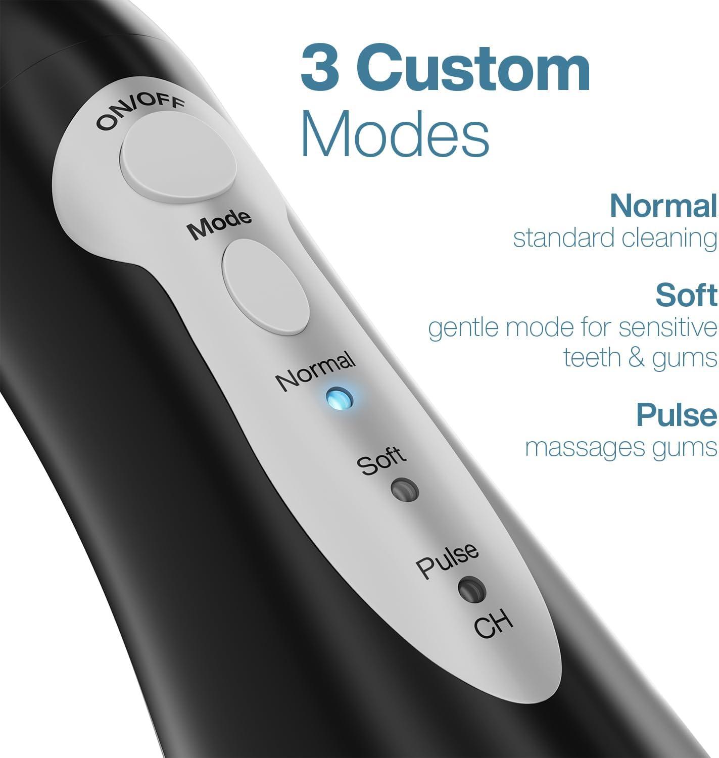 image:imageAquaSonic Aqua Flosser Cordless Rechargeable Water Flosser for Teeth Waterproof Portable Oral Irrigator for Dental Cleaning with 5 Jet Tips Braces Home TravelBlack