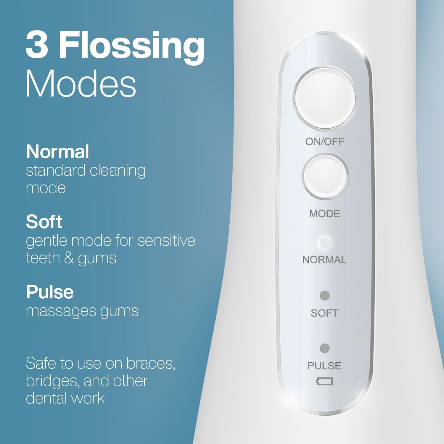 image:imageAquaSonic Aqua Flosser PRO Rechargeable Electric Cordless Water Flosser for Teeth Gums amp Tongue Waterproof Modern Design 300ml Large Tank 3 Modes 6 Jet Tips Deluxe Tongue Nozzle Optic WhiteOptic White