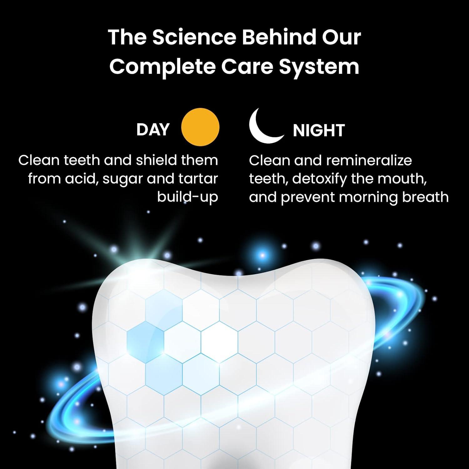 image:imageAquaSonic Complete Care Toothpaste Refresh amp Protect Day Repair amp Whiten Night Fluoride Free Natural Anticavity Antiplaque Reharden Strengthen Whiten Detoxify