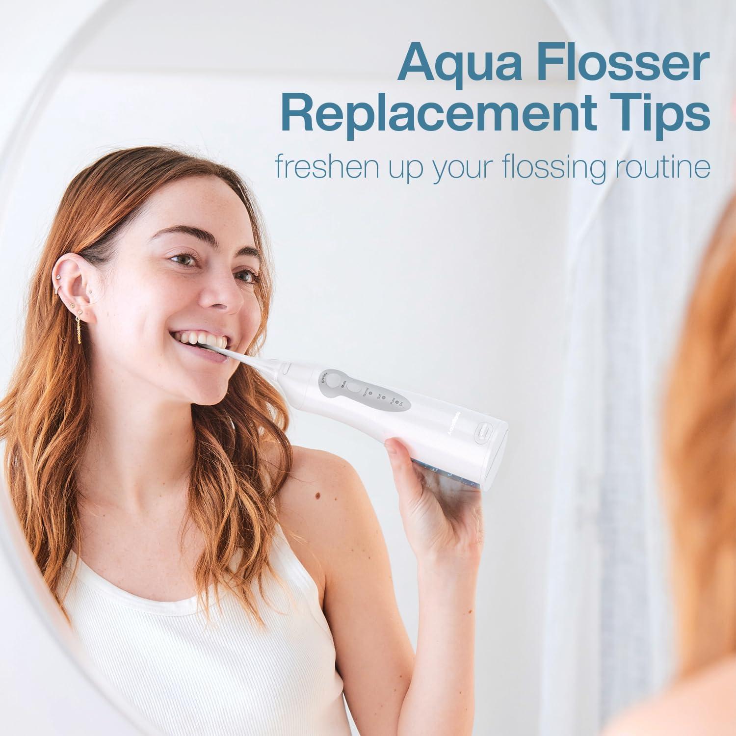 image:imageAquaSonic Genuine Aqua Flosser Replacement Tips 5 Tips 4 Types Standard Periodontal Orthodontic amp Tongue Scraper Authentic Parts BlackWhite