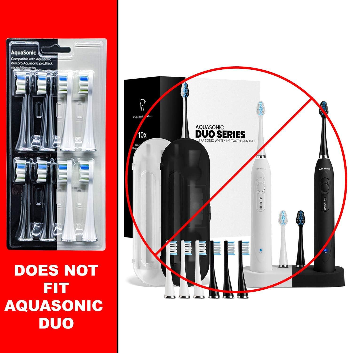 image:imageAquaSonic Genuine Duo PRO 8Pack Replacement Brush Heads Upgraded Proflex Brush Heads for Improved Plaque Removal ADA Accepted Genuine AquaSonic