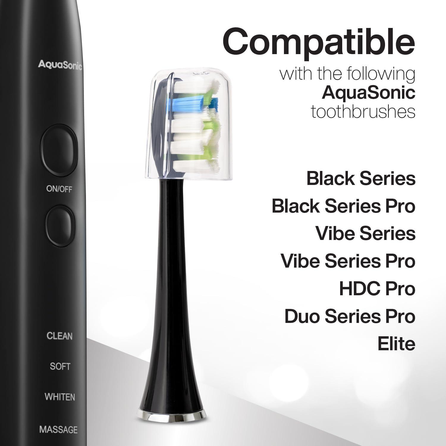 image:imageAquaSonic Genuine Duo PRO 8Pack Replacement Brush Heads Upgraded Proflex Brush Heads for Improved Plaque Removal ADA Accepted Genuine AquaSonic