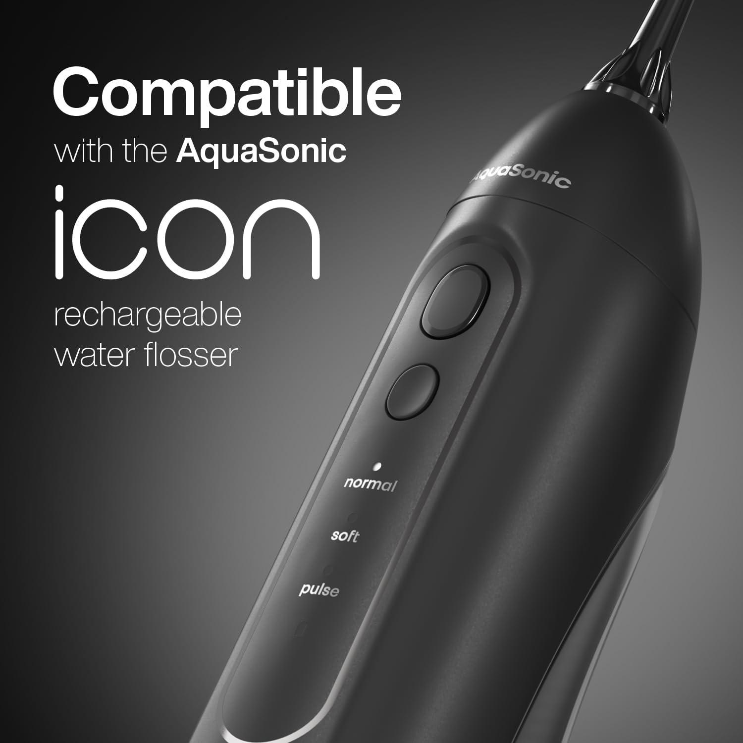 image:imageAquaSonic Genuine Icon Water Flosser Replacement Tips 5 Tips 4 Tip Types Standard Periodontal Orthodontic amp Tongue Scraper Authentic Parts StoneOnyx