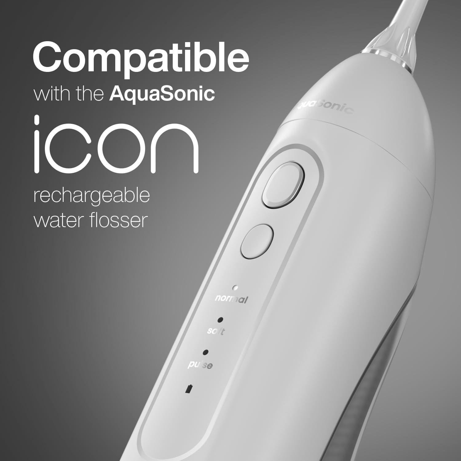 image:imageAquaSonic Genuine Icon Water Flosser Replacement Tips 5 Tips 4 Tip Types Standard Periodontal Orthodontic amp Tongue Scraper Authentic Parts StoneStone
