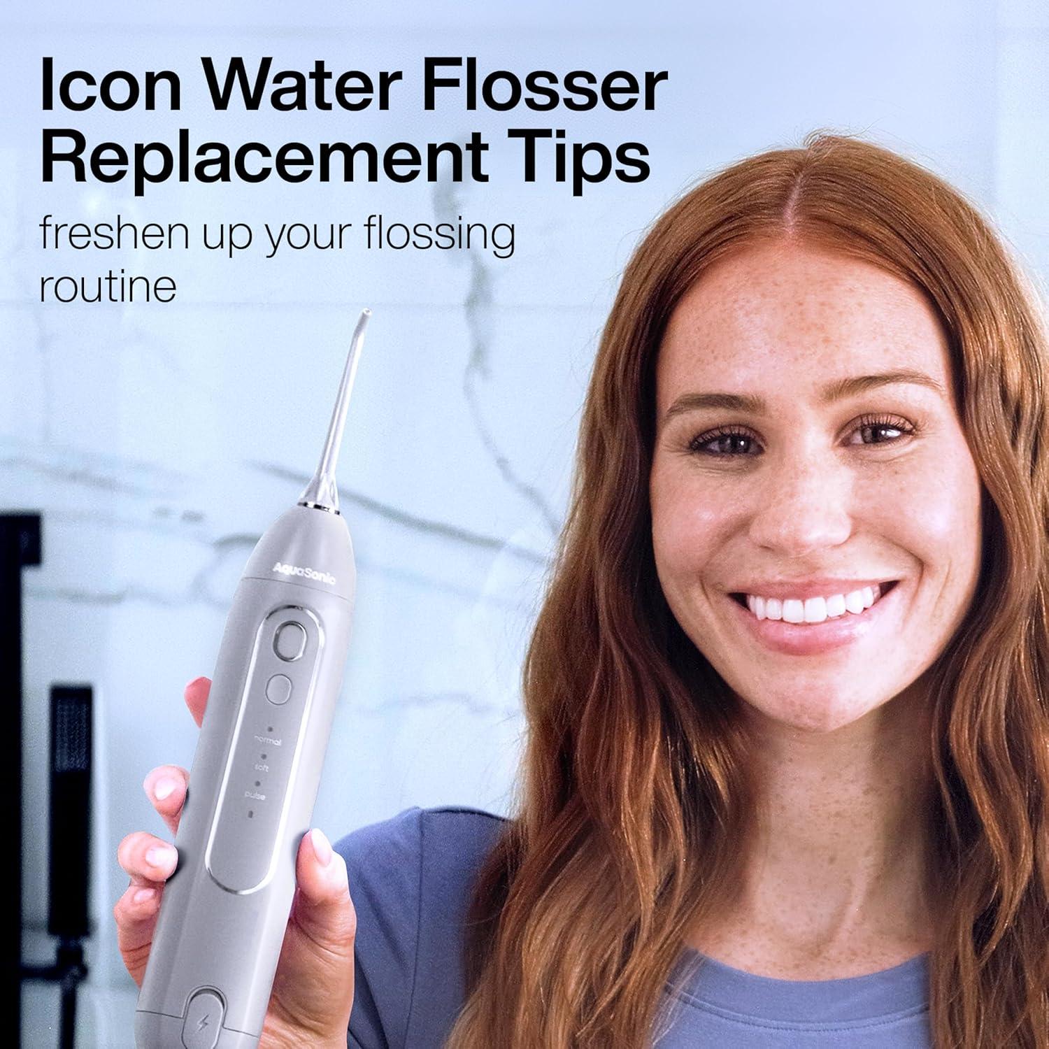 image:imageAquaSonic Genuine Icon Water Flosser Replacement Tips 5 Tips 4 Tip Types Standard Periodontal Orthodontic amp Tongue Scraper Authentic Parts StoneStone