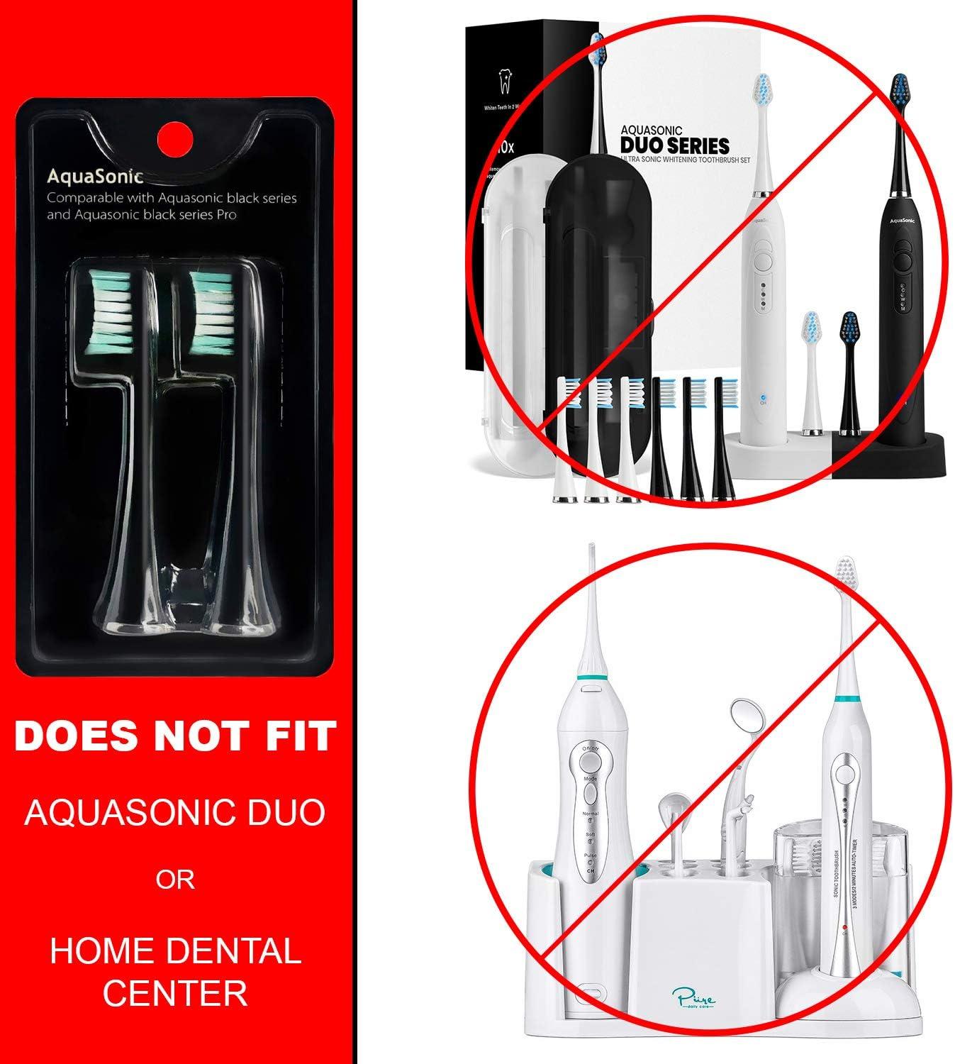 image:imageAquaSonic Genuine Standard Replacement Brush Heads for Normal amp Sensitive Teeth Compatible with Many AquaSonic Toothbrush Handles 2 Pack Black2 Pack Black