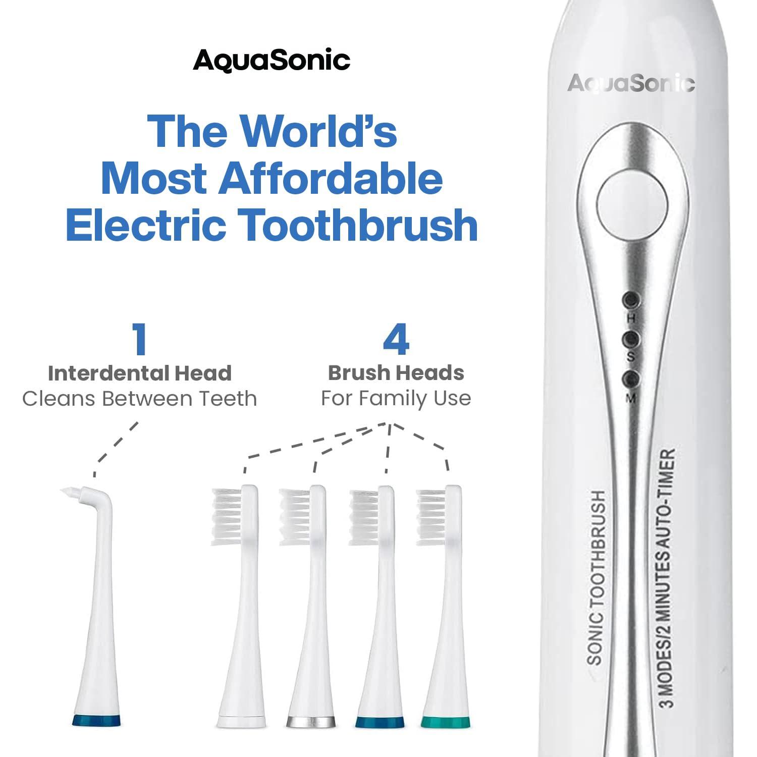 image:imageAquaSonic Home Dental Center Rechargeable Power Toothbrush amp Smart Water Flosser Complete Family Oral Care System 10 Attachments and Tips Included Various Modes amp Timers BlackWhite
