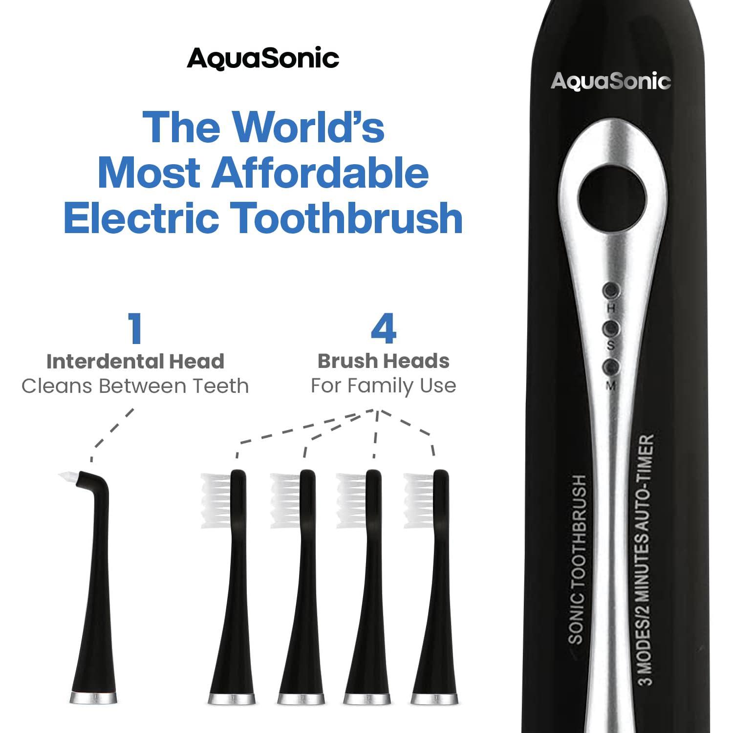 image:imageAquaSonic Home Dental Center Rechargeable Power Toothbrush amp Smart Water Flosser Complete Family Oral Care System 10 Attachments and Tips Included Various Modes amp Timers BlackBlack