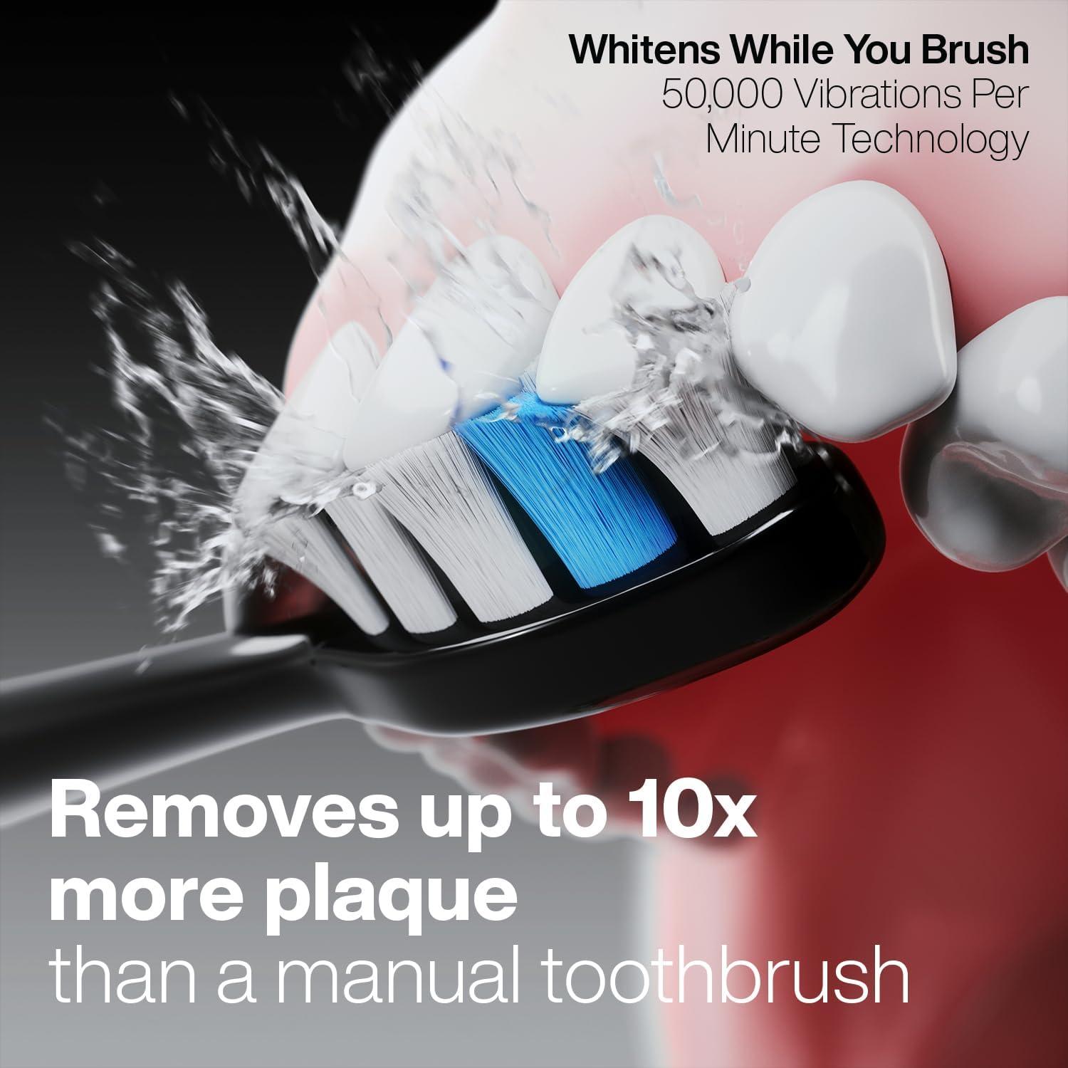 image:imageAquasonic Black Series PRO UV UltraWhitening Electric Toothbrush 5 Modes amp Smart Timers UV Sanitizing Base Premium Travel Case amp 6 Proflex Brush Heads ADA Accepted1 Count Pack of 2