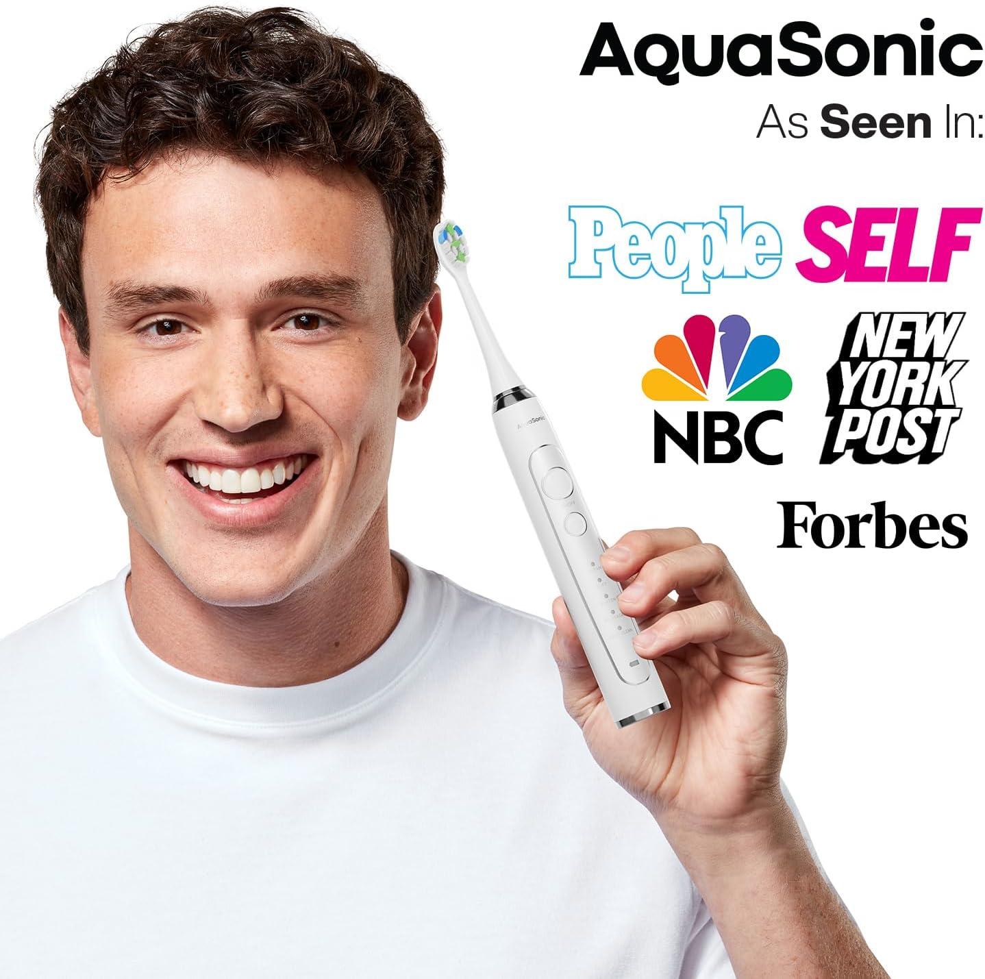 image:imageAquasonic Elite UltraWhitening Toothbrush ADA Accepted Power Toothbrush 8 Proflex Brush Heads amp Travel Case 50000 VPM Motor amp Wireless Charging 5 Modes w Smart Timer WhiteWhite