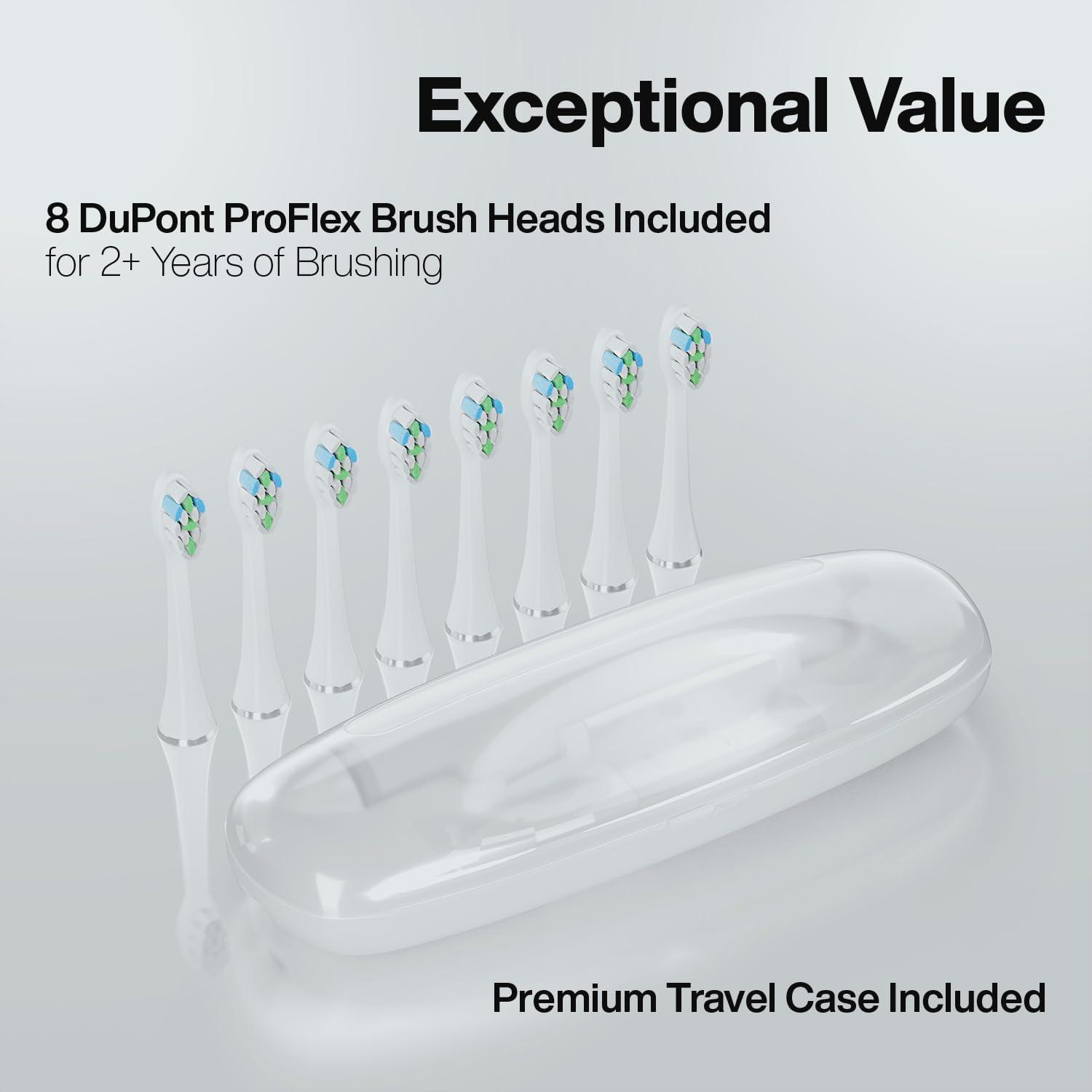 image:imageAquasonic Elite UltraWhitening Toothbrush ADA Accepted Power Toothbrush 8 Proflex Brush Heads amp Travel Case 50000 VPM Motor amp Wireless Charging 5 Modes w Smart Timer WhiteWhite