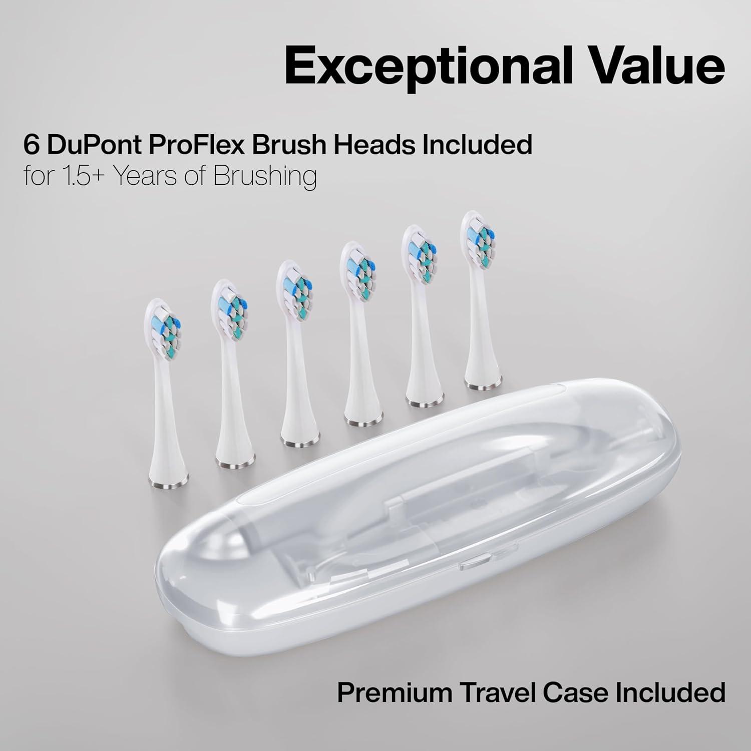 image:imageAquasonic Vibe Series PRO UltraWhitening Electric Toothbrush 5 Modes amp Smart Timers Premium Travel Case amp 6 Proflex Brush Heads ADA Accepted Toothbrush Rose GoldOptic White