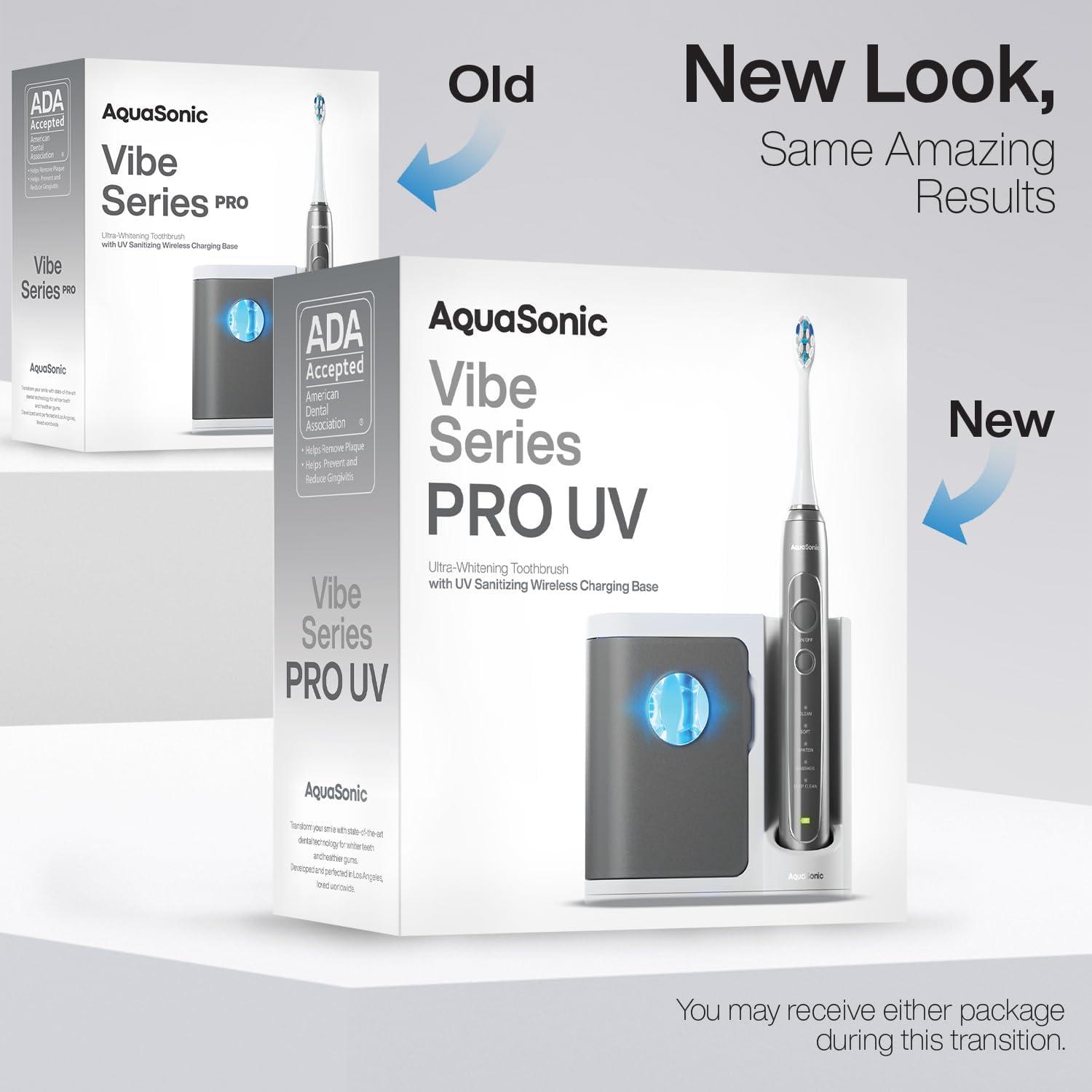 image:imageAquasonic Vibe Series PRO UltraWhitening Electric Toothbrush 5 Modes amp Smart Timers UV Sanitizing Base ADA Accepted Charcoal MetallicCharcoal Metallic