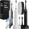 image:imageAquasonic Duo  Dual Handle Ultra Whitening 40000 VPM Wireless Charging Electric ToothBrushes  3 Modes with Smart Timers  10 Dupont Brush Heads amp 2 Travel Cases Included