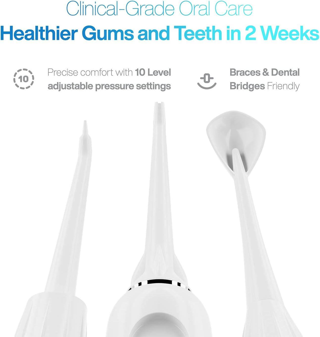 image:imageAquaSonic Aqua Flosser PRO Professional Water Flosser with Large Capacity Reservoir Oral Irrigator w 2 Modes 10 Levels of Water Pressure 4 Included Tips Sleek amp CompactWhite
