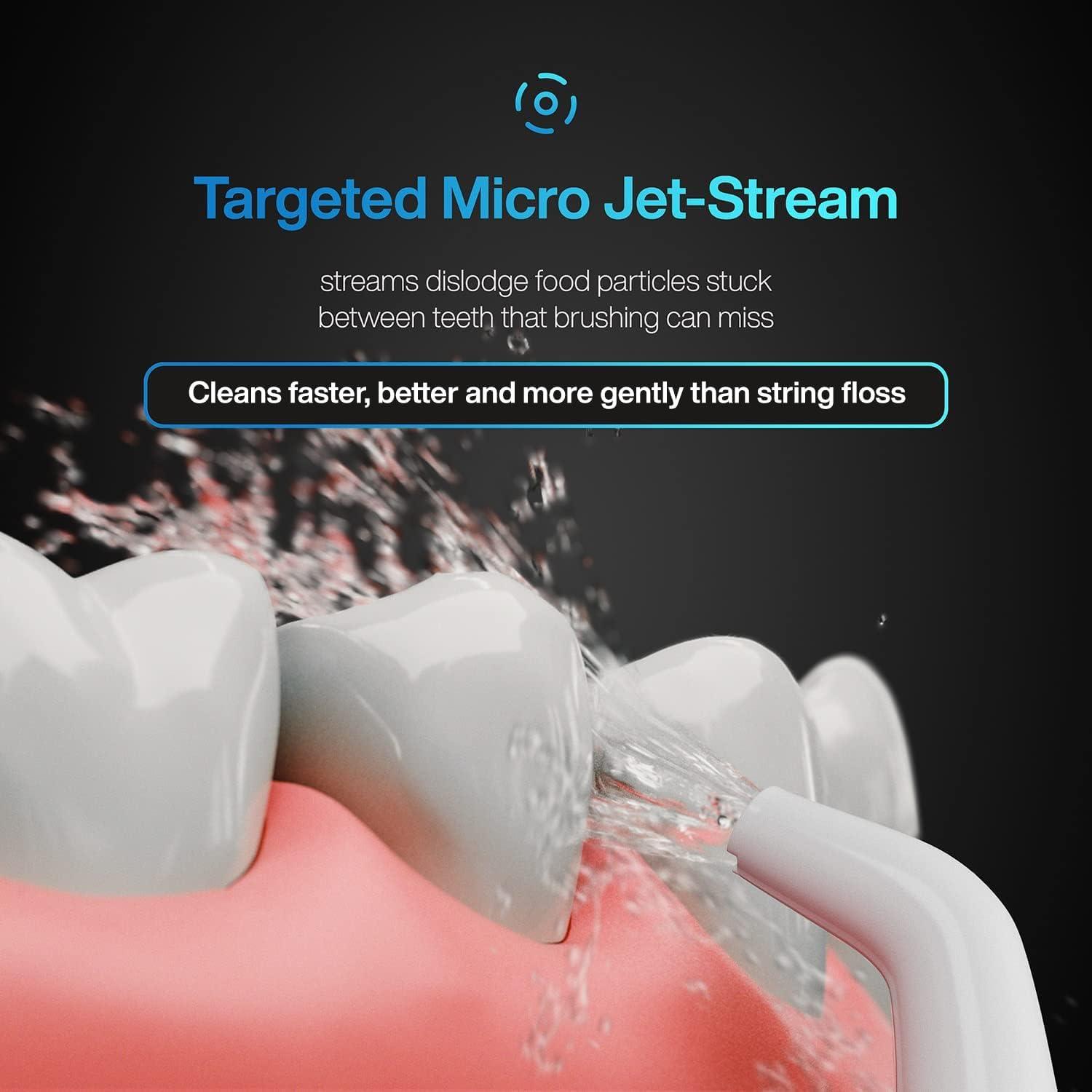 image:imageAquaSonic Aqua Flosser PRO Professional Water Flosser with Large Capacity Reservoir Oral Irrigator w 2 Modes 10 Levels of Water Pressure 4 Included Tips Sleek amp CompactWhite