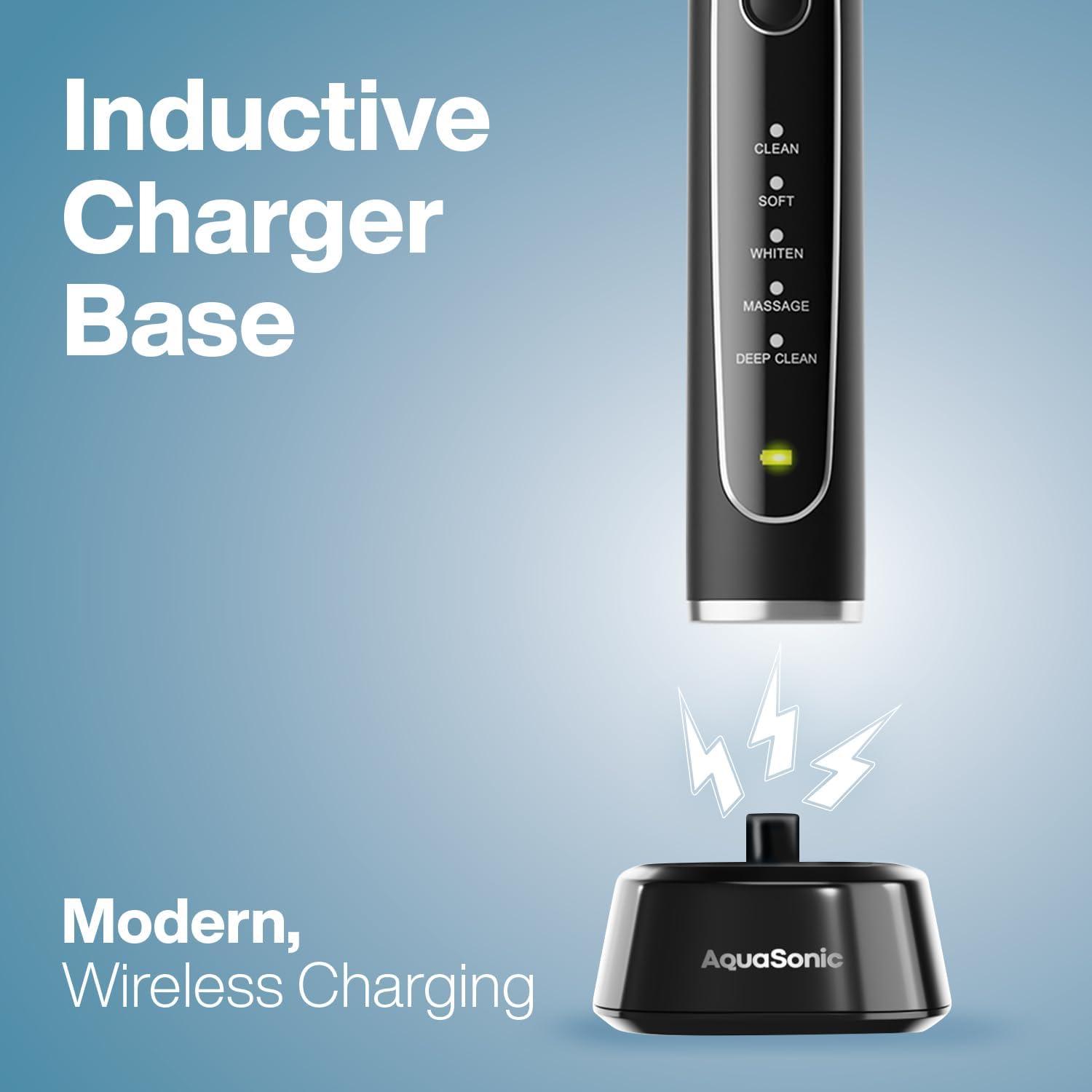image:imageAquaSonic Electric Toothbrush Charger Conductive Charging Dock Compatible with Most AquaSonic Toothbrushes Genuine Authentic Parts WhiteBlack