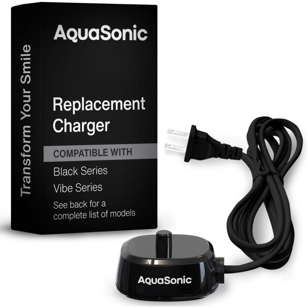 image:imageAquaSonic Electric Toothbrush Charger Conductive Charging Dock Compatible with Most AquaSonic Toothbrushes Genuine Authentic Parts WhiteBlack