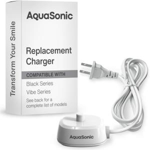 AquaSonic Electric Toothbrush Charger – Conductive Charging Dock, Compatible with Most AquaSonic Toothbrushes – Genuine, Authentic Parts (White)(White)